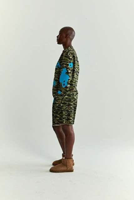 1:1 quality version  Tiger Green Camouflage Print Long Sleeve T-Shirt