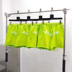 1:1 quality version  Gradient Spiderweb Print Bright Green Hoodie & Shorts Set