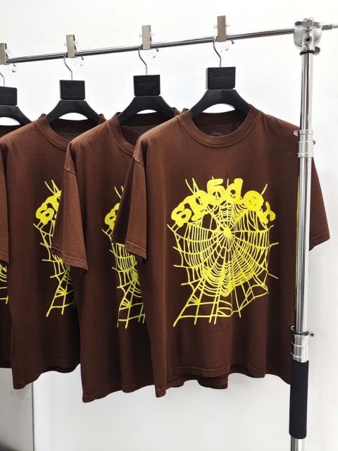 1:1 quality version  Yellow Lettering Yellow Web Printed Tee