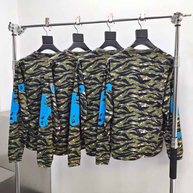1:1 quality version  Tiger Green Camouflage Print Long Sleeve T-Shirt