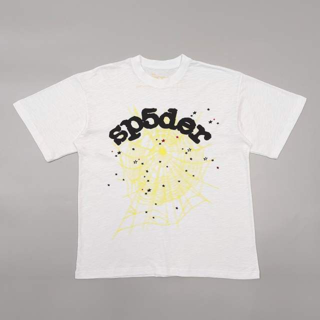 1:1 quality version  Black Lettering Yellow Mesh Printed Tee