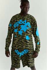 1:1 quality version  Tiger Green Camouflage Print Long Sleeve T-Shirt