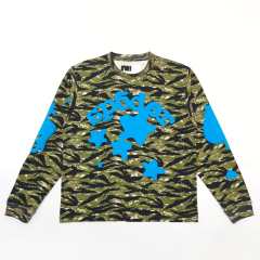 1:1 quality version  Tiger Green Camouflage Print Long Sleeve T-Shirt