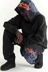 1:1 Top Quality  Web 555555 Hoodie Pants Black