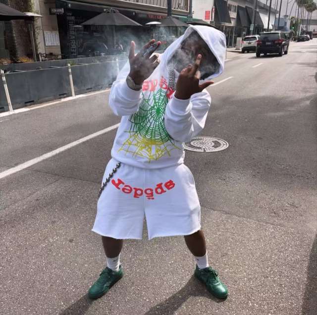 1:1 quality  Coral Red Monogrammed Hoodie & Shorts Set