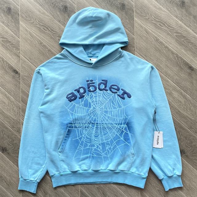 1:1 Quality SS25  Blue Web Clean Fits Hoodie & Pants Set