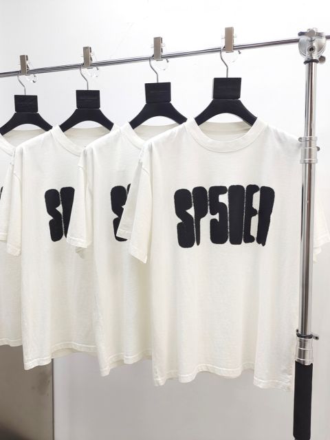 1:1 Quality  Spotted Black Letter Print Tee