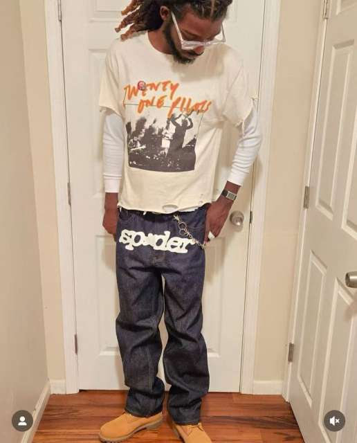 1:1 Quality  Letter Printed V3 Jeans 2 colors