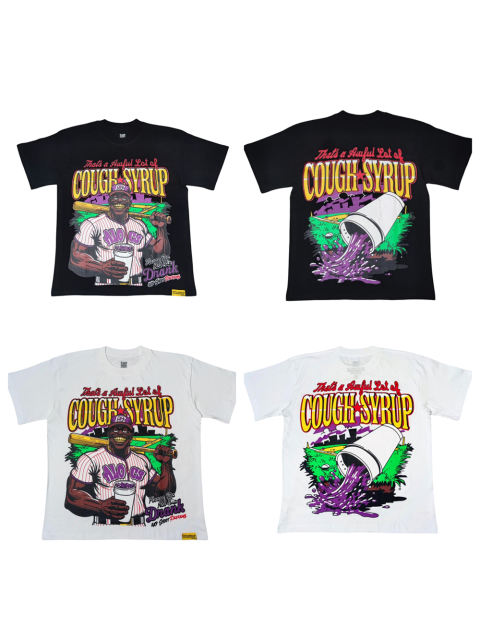 Cough Syrup Baseball Player Print Tee 2 colors