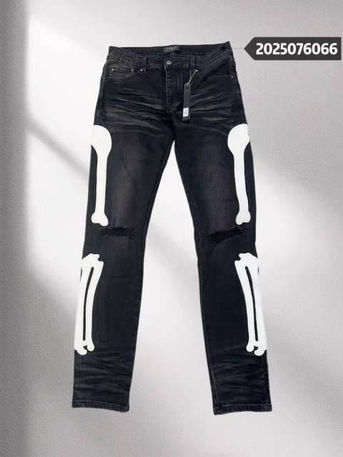 1:1 quality version Amir* White Bone Patchwork Distressed Jeans
