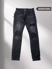 1:1 quality version Amir* Leather patch washed distressed jeans