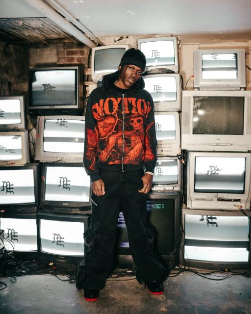 Mixed Emotion Red skull mottled letter printed Hoodie
