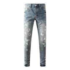 1:1 quality version Purple Graffiti Small Foot Jeans