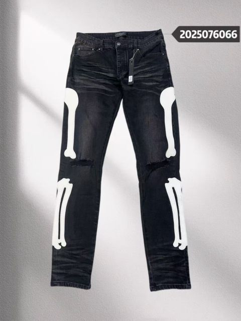 1:1 quality version Amir* White Bone Patchwork Distressed Jeans