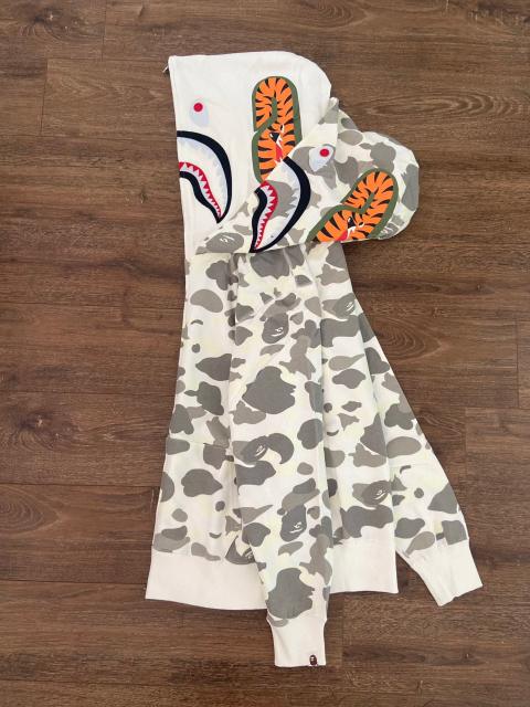 Bape Double Hood Glow in The Dark Hoodie White