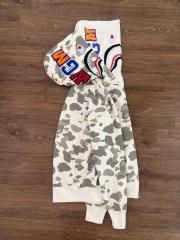 Bape Double Hood Glow in The Dark Hoodie White