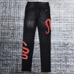 Amir* Snake Black Jeans