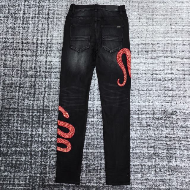 Amir* Snake Black Jeans