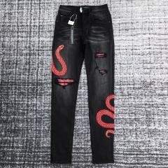 Amir* Snake Black Jeans