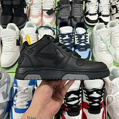 Off-White Out Of Office Low-Top Leather OW Sneakers Shoes Black(Size 7-11)