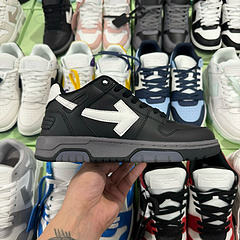 Off-White Out Of Office Low-Top Leather OW Sneakers Shoes Black(Size 7-11)