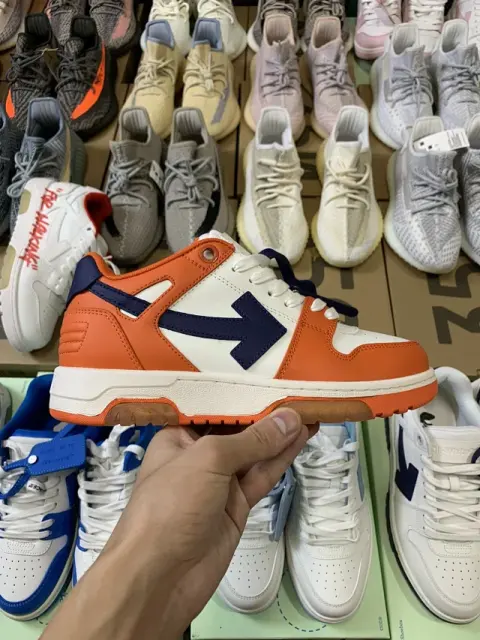 Off-White Out Of Office Low-Top Leather OW Sneakers Shoes White (Size 7-13)
