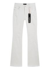 Purple White Flared Jeans