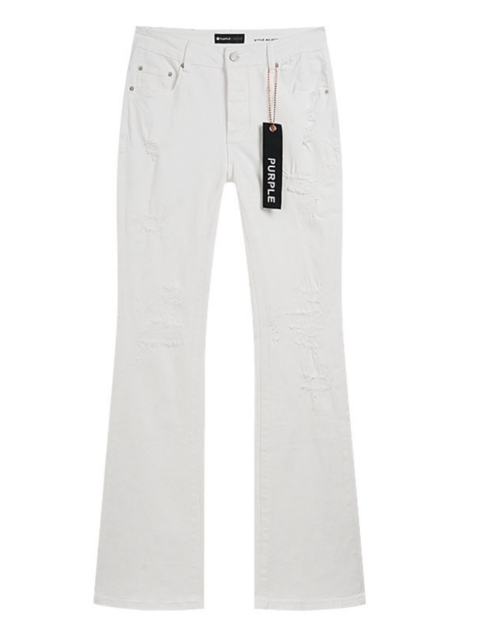 Purple White Flared Jeans