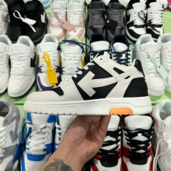 Off-White Out Of Office Low-Top Leather OW Sneakers Shoes White Blue(Size 7-11)