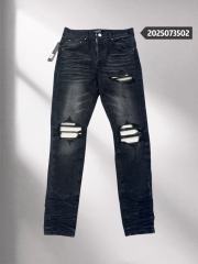 Amir* White Patch Black Jeans