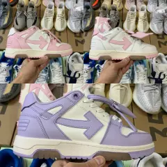 Off-White Out Of Office Low-Top Leather OW Sneakers Shoes White (Women Size)