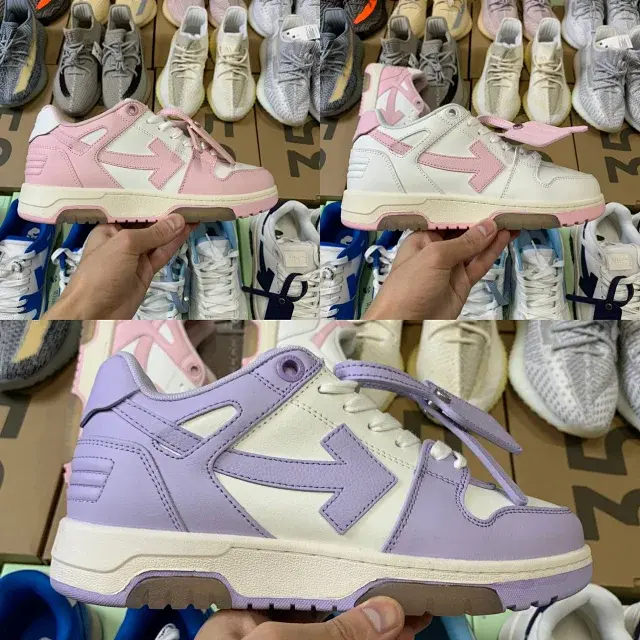 Off-White Out Of Office Low-Top Leather OW Sneakers Shoes White (Women Size)