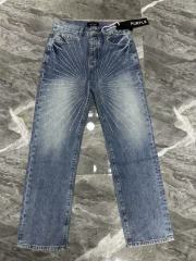 1:1 quality Version Purple Radial Rhinestone Jeans