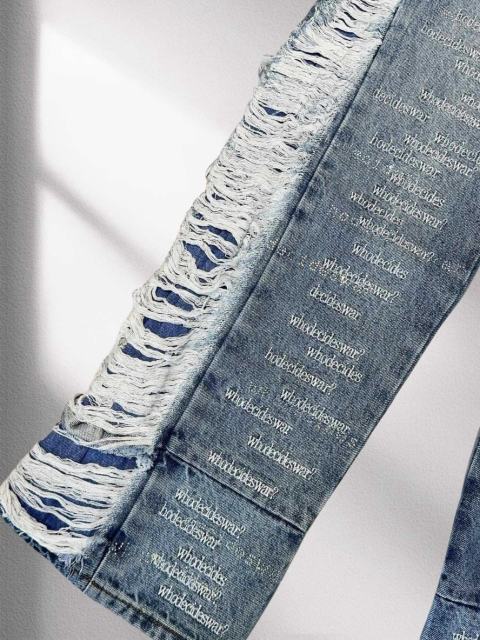 [Best Quality]1:1 Who Decides War Embroidered Jeans