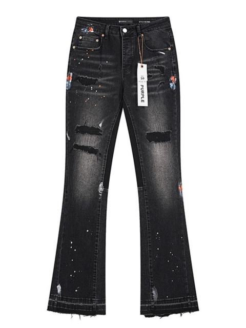 Purple Splash Ink Black Flared Jeans