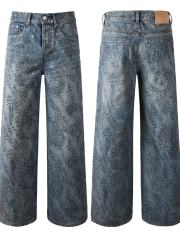 1:1 Quality Version Purple Baggy Jeans