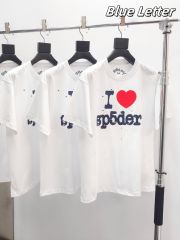 1:1 Quality Blue lettering and red heart print Tee