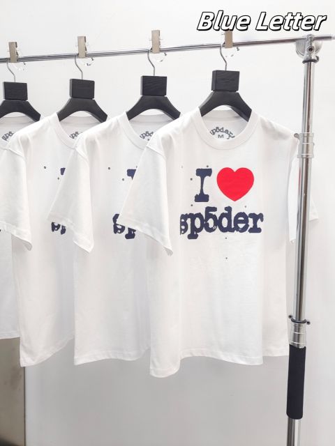 1:1 Quality Blue lettering and red heart print Tee