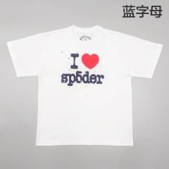 1:1 Quality Blue lettering and red heart print Tee