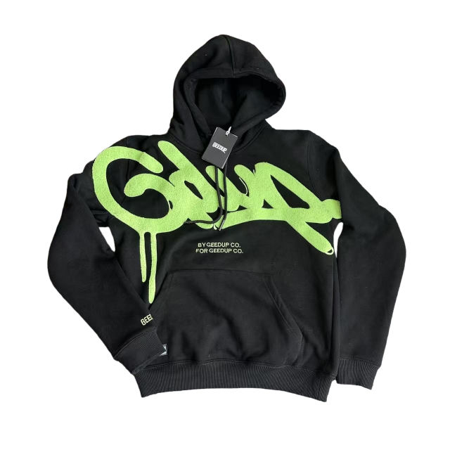 Mixed Emotion Flocked Large Letter Hoodie 7 colors