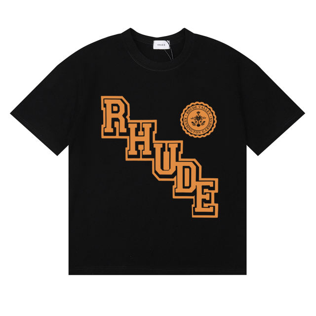 Rhude Orange lettering slanted print  Tee 3 colors
