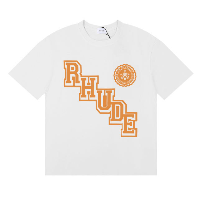 Rhude Orange lettering slanted print  Tee 3 colors