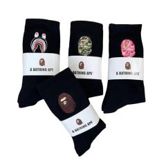 Bape Shark Camouflage Ape Head Embroidered Mid-Calf Socks 20 colors