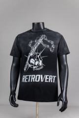 Retro Vert Skull Chain Print Washed Version Tee 2 colors