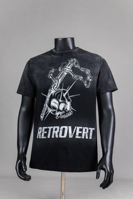 Retro Vert Skull Chain Print Washed Version Tee 2 colors
