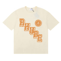 Rhude Orange lettering slanted print  Tee 3 colors