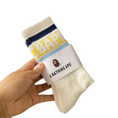 Bape Large Letter Jacquard Striped Socks 9 colors