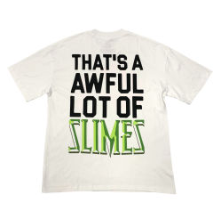 Mixed Emotion Fluorescent Green Skull Letter Print Tee
