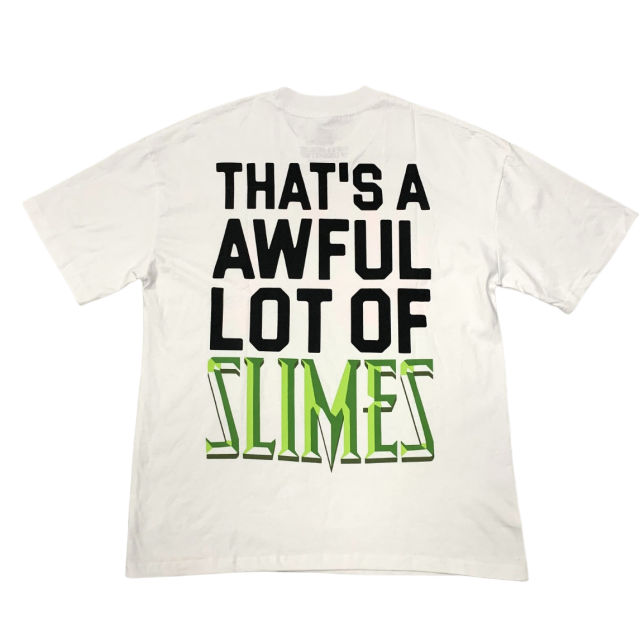Mixed Emotion Fluorescent Green Skull Letter Print Tee