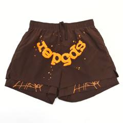 1:1 Quality Letter Star Print Back Pocket Ripped Shorts 4 colors